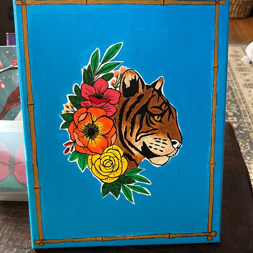 Hand painted tiger